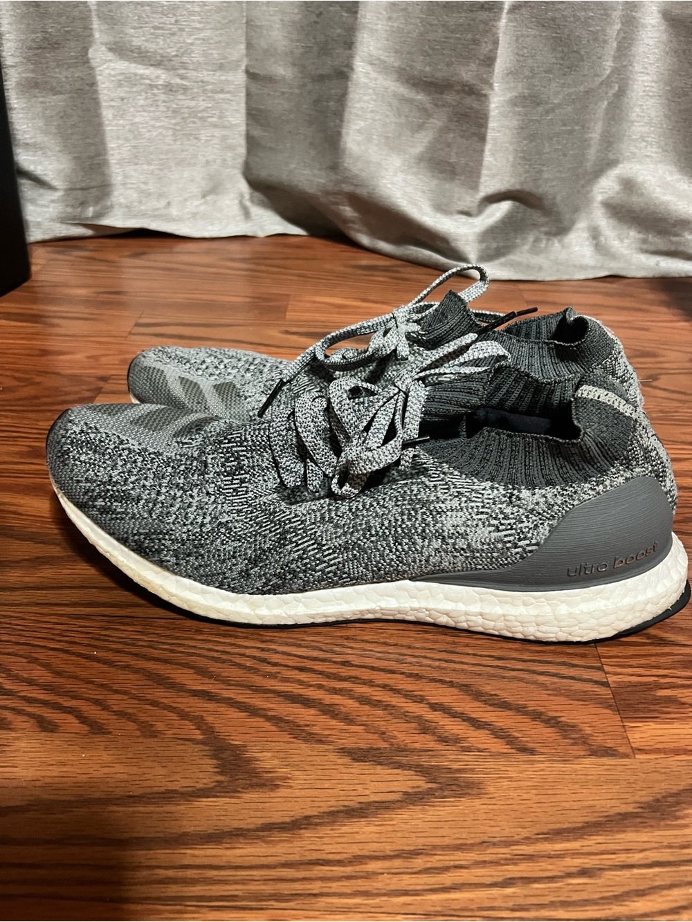 adidas Men's Grey Knit Ultra Boost Running Shoes